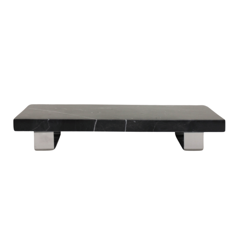 Footed Black Marble Tray