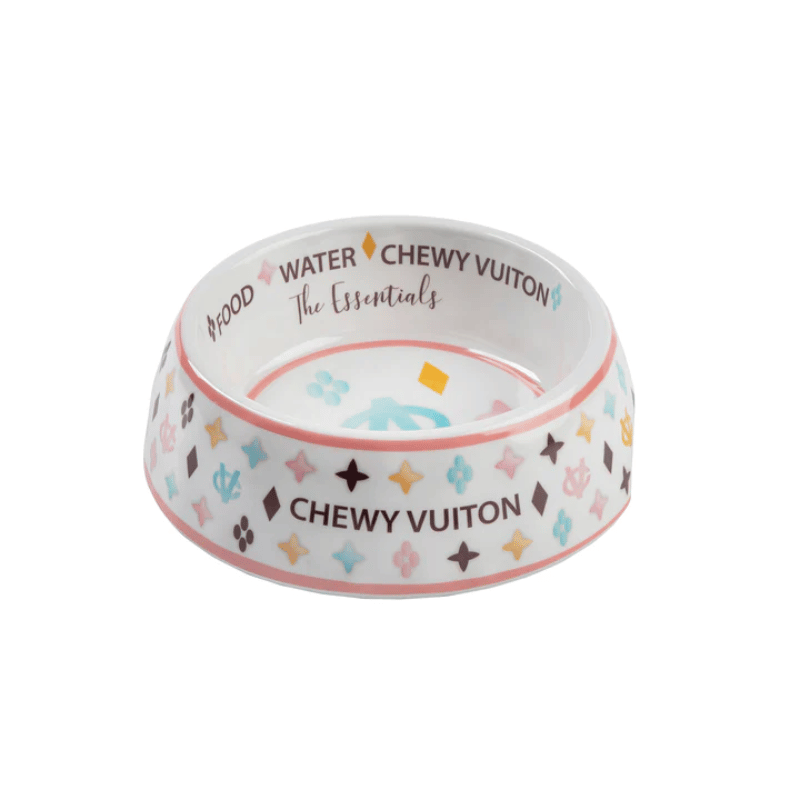 White Chewy Vuiton Bowl - Small