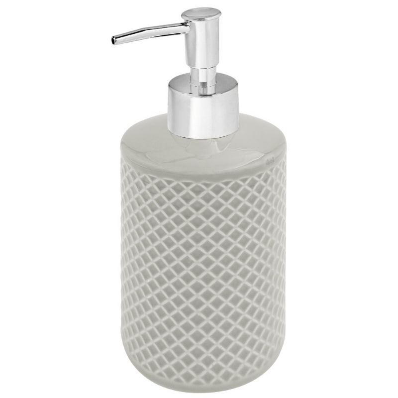 Light Grey Textured Ceramic Soap Pump