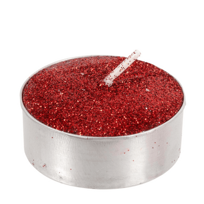 Shimmer Red Tealight Candles - Set of 9