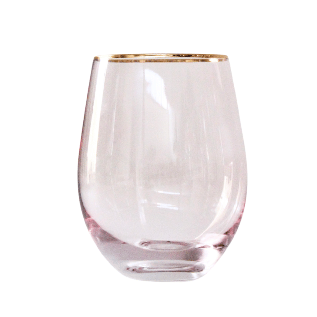 Pink Stemless Wine Glass