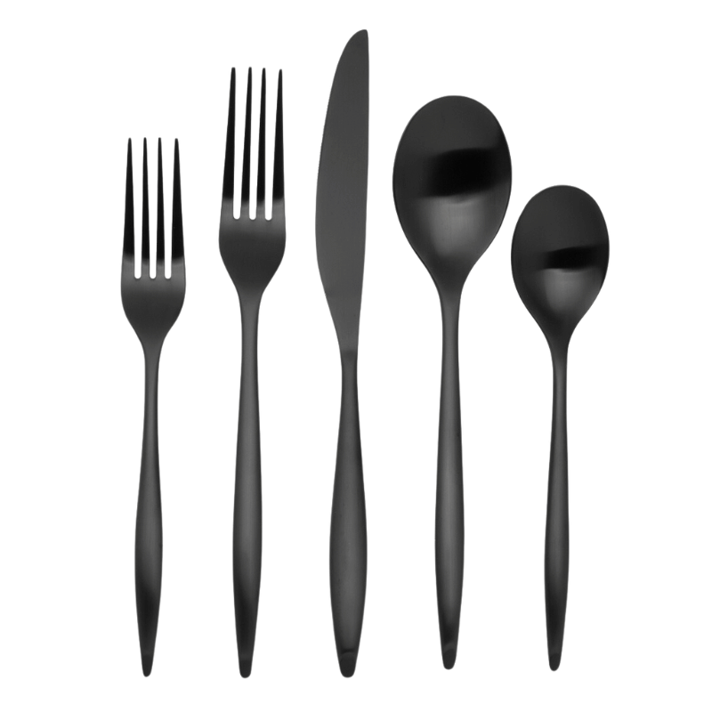 20-Piece Black Milano Flatware Set