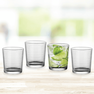 Allure Double Old-Fashioned Drinking Glasses - Set of 4