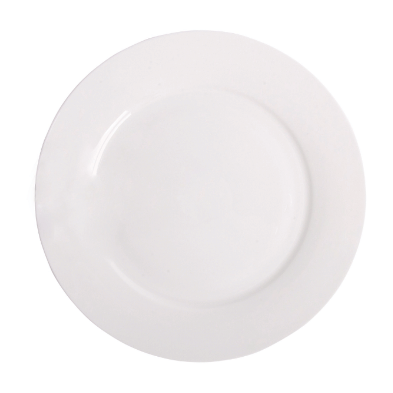 White Bone Rim Dinner Plate