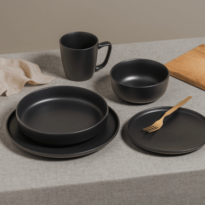 Lisbon Black Salad Plates - Set of 4