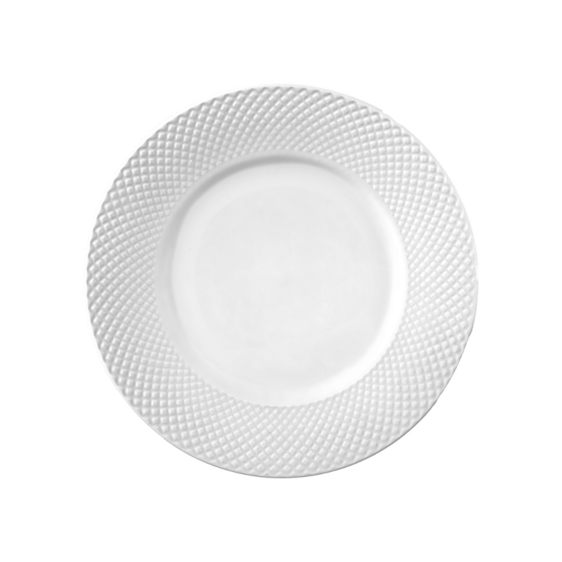 White Diamond Rim Salad Plate