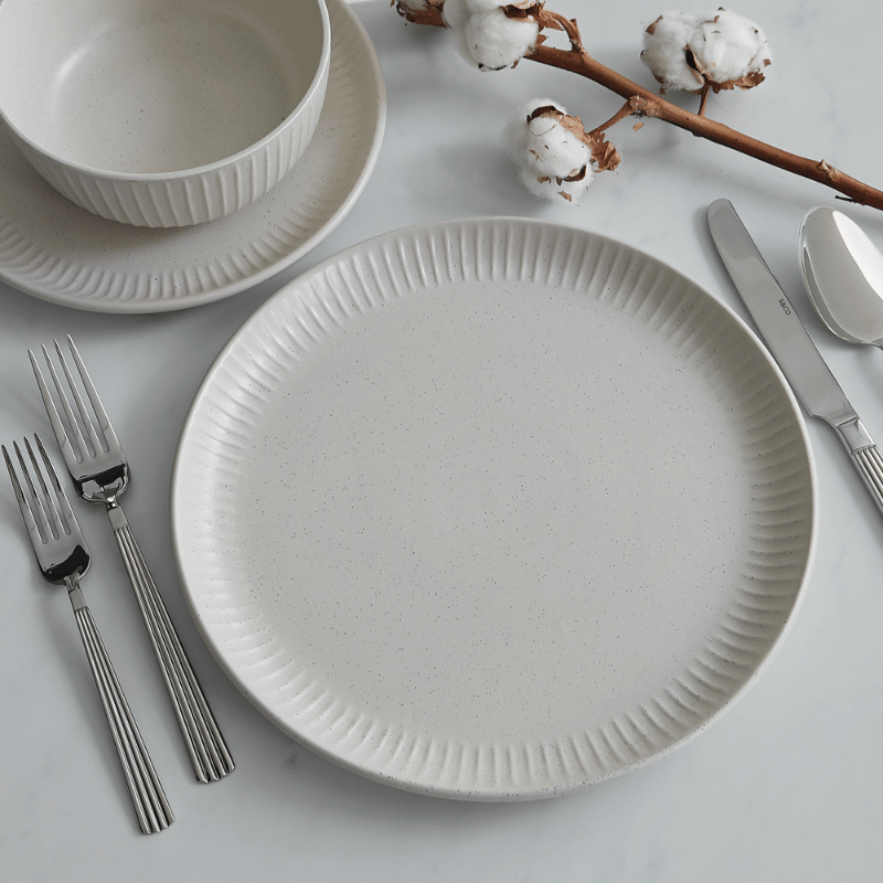 12-Piece Sesame Embossed Dinnerware Set