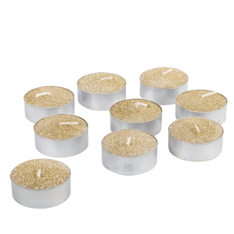 Metallic Gold Tealight Candles - Set of 9