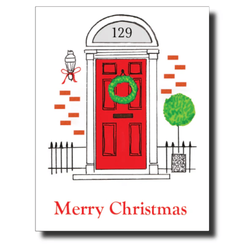 Red Door Christmas Greeting Card