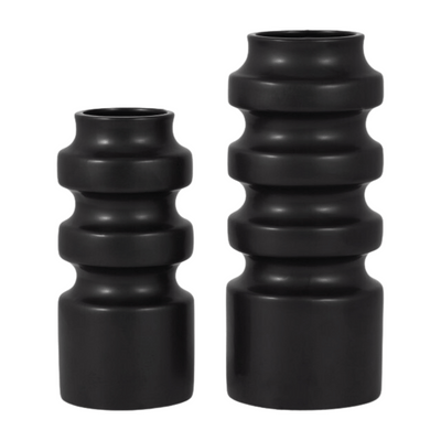Small Black Tiered Vase