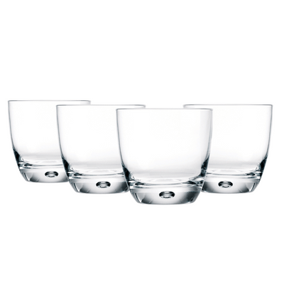 Red Series Bubble Coupe Double Old Fashion Glasses - Set of 4