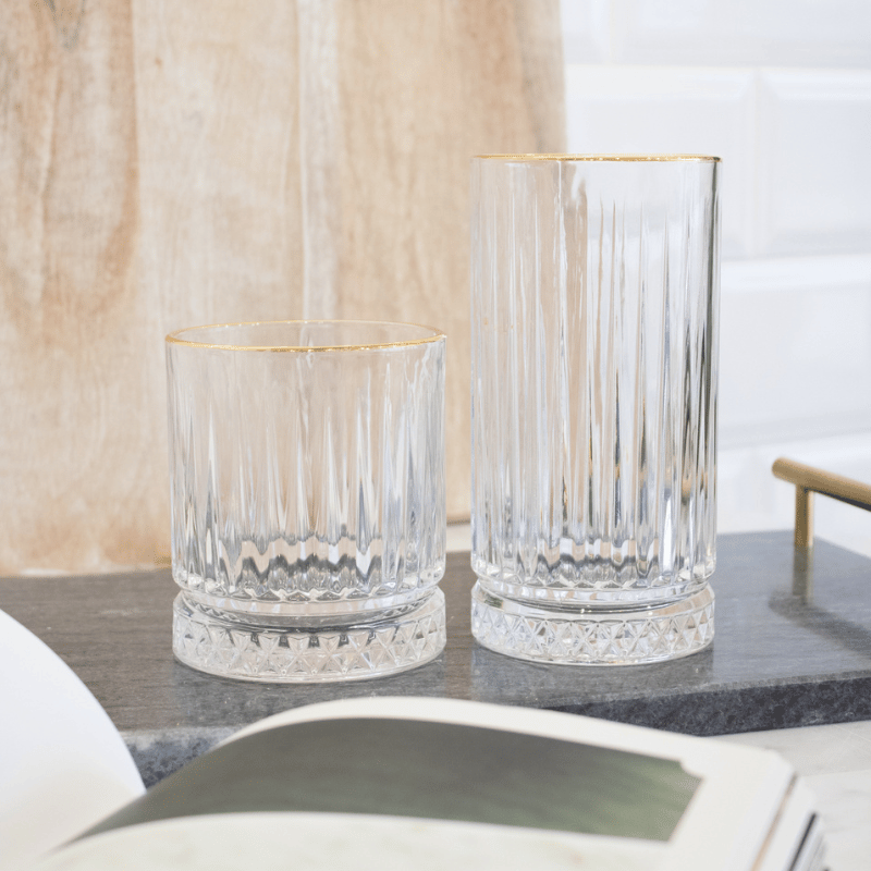 Avenue Gold Rim Highball Glasses - Set of 4