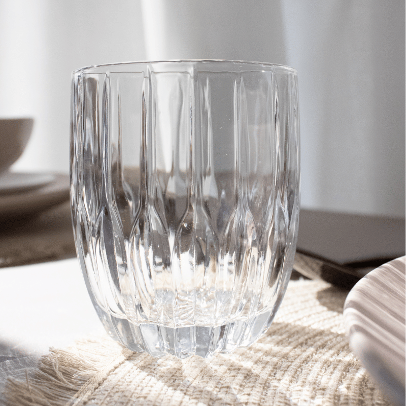 Pleat Goblet & Double Old Fashioned Glasses - Set of 8