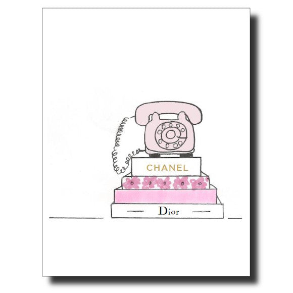 Pink Telephone Greeting Card