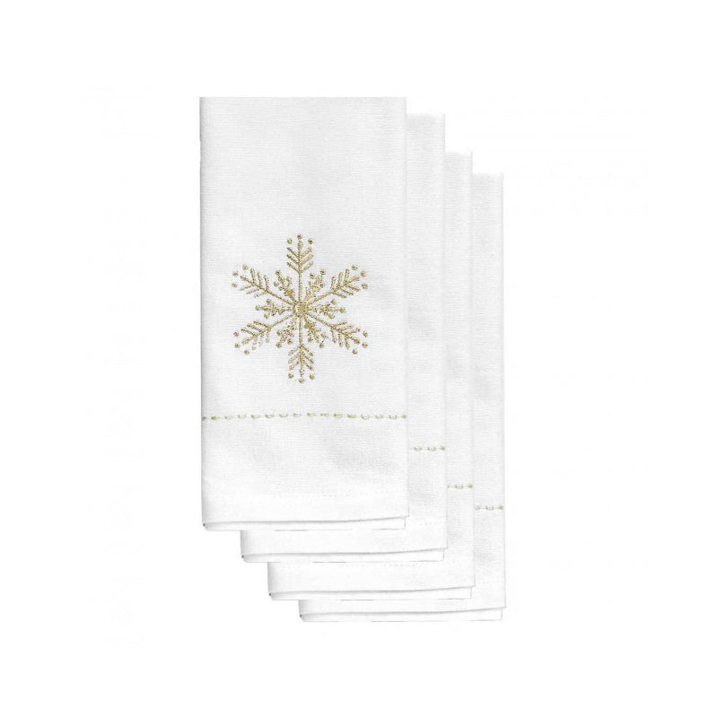 Holiday Gold Snowflake Napkins - Set of 4