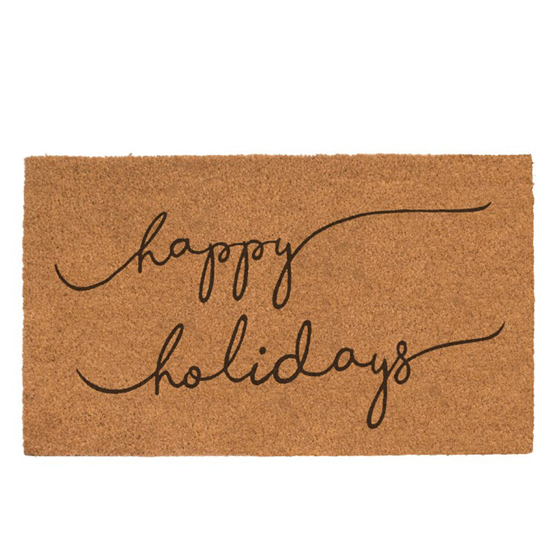 Happy Holidays Script Door Mat