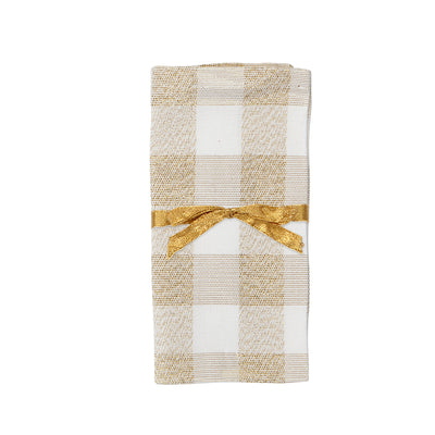 Lurex Check Gold Napkins - Set of 4